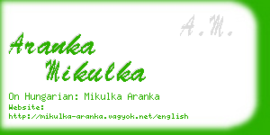 aranka mikulka business card